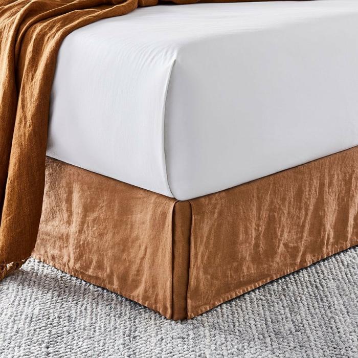 Valances |  Vintage Washed Caramel Linen Valance Bedlinen Valances