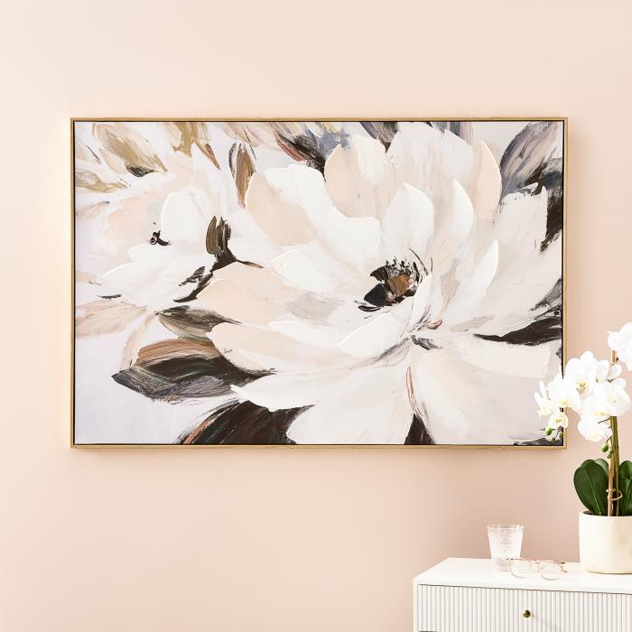 Wall Art & Mirrors |  Bloom White Rose Canvas Home Styling Wall Art & Mirrors