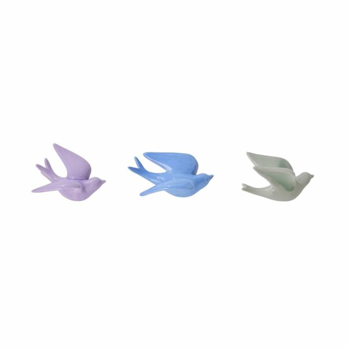 Wall Art & Mirrors |  Flying Swallow Multi Birds Set Of 3 Home Styling Wall Art & Mirrors