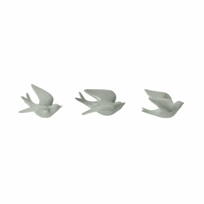 Wall Art & Mirrors |  Flying Swallow Sage Birds Set Of 3 Home Styling Wall Art & Mirrors