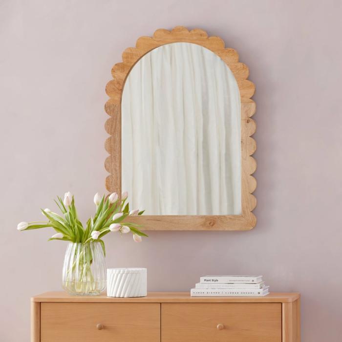 Wall Art & Mirrors |  Hazel Natural Wall Arch Scallop Mirror Home Styling Wall Art & Mirrors