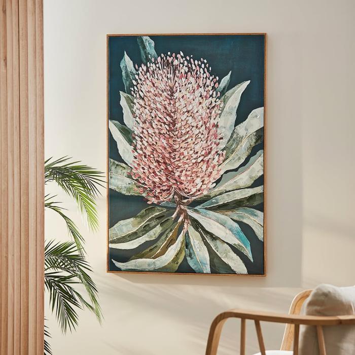 Wall Art & Mirrors |  Kakadu Dark Sage Banksia Canvas Home Styling Wall Art & Mirrors