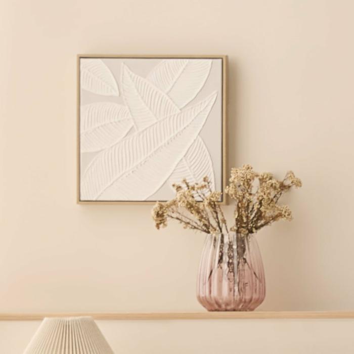 Wall Art & Mirrors |  Moma White Leaves Mini Canvas Home Styling Wall Art & Mirrors