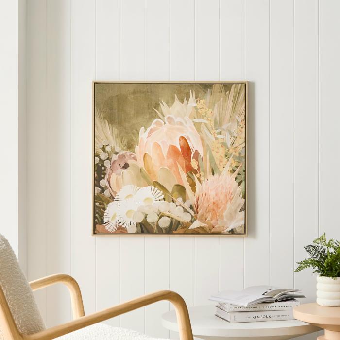 Wall Art & Mirrors |  Native Peach Protea Canvas Home Styling Wall Art & Mirrors