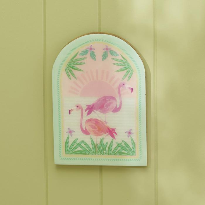 Wall Decor |  Flamingo Sunset Timber Wall Tile Kids Decor Wall Decor