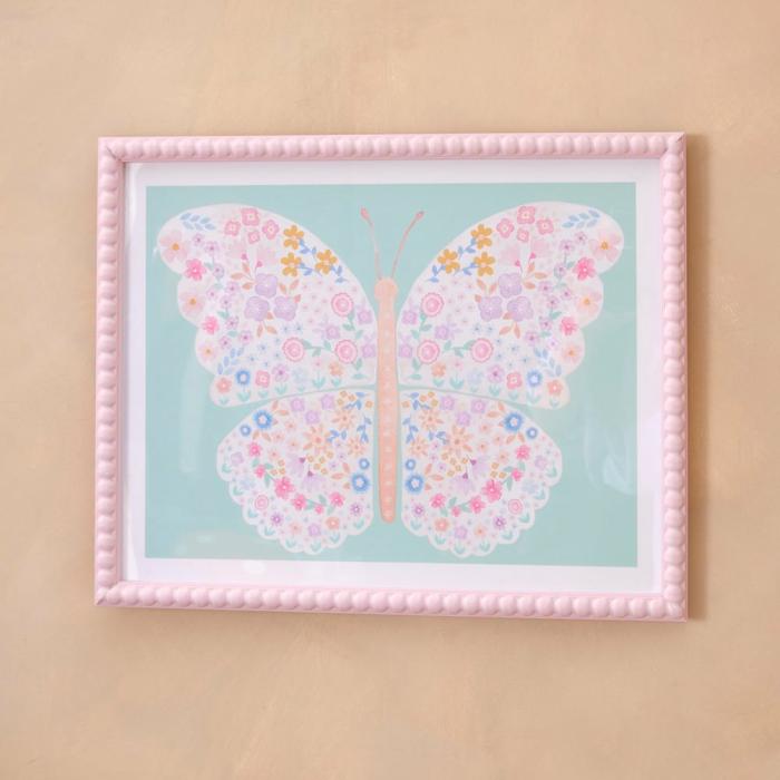 Wall Decor |  Floral Butterfly Wall Art Kids Decor Wall Decor