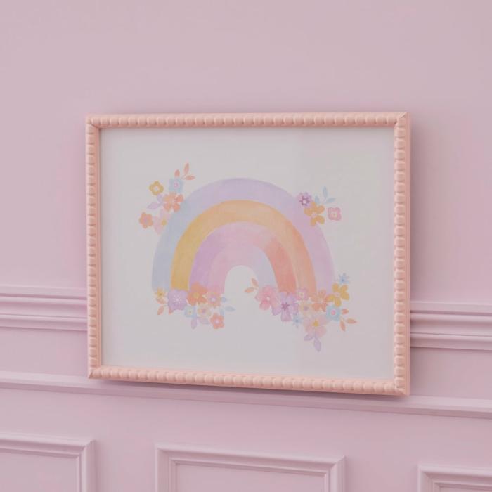 Wall Decor |  Rainbow Floral Wall Art Kids Decor Wall Decor