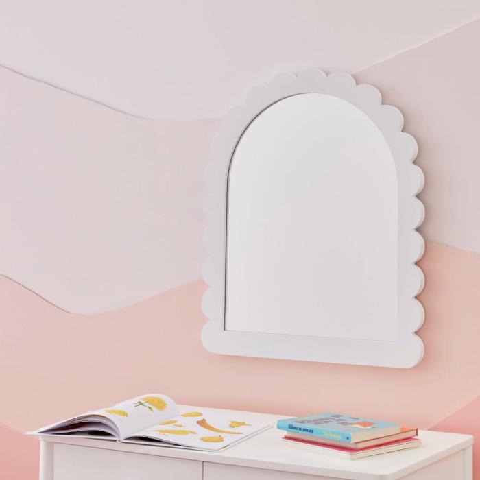 Wall Decor |  Sadie Scallop White Mirror Kids Decor Wall Decor