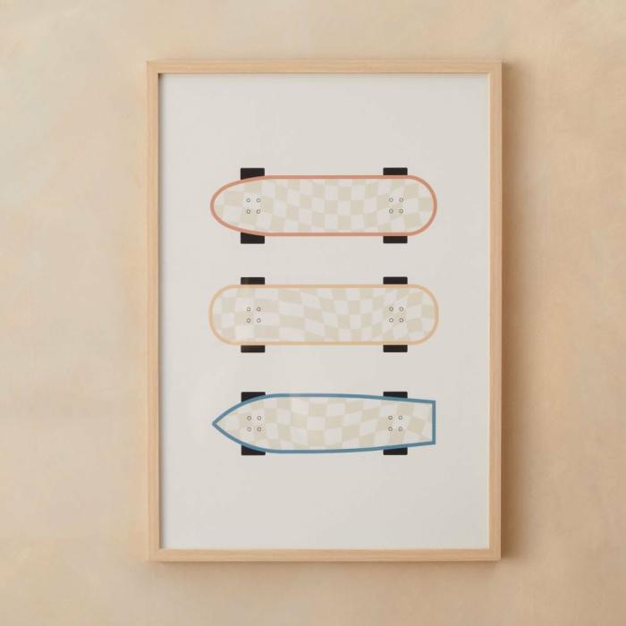 Wall Decor |  Skateboard Check Wall Art Kids Decor Wall Decor