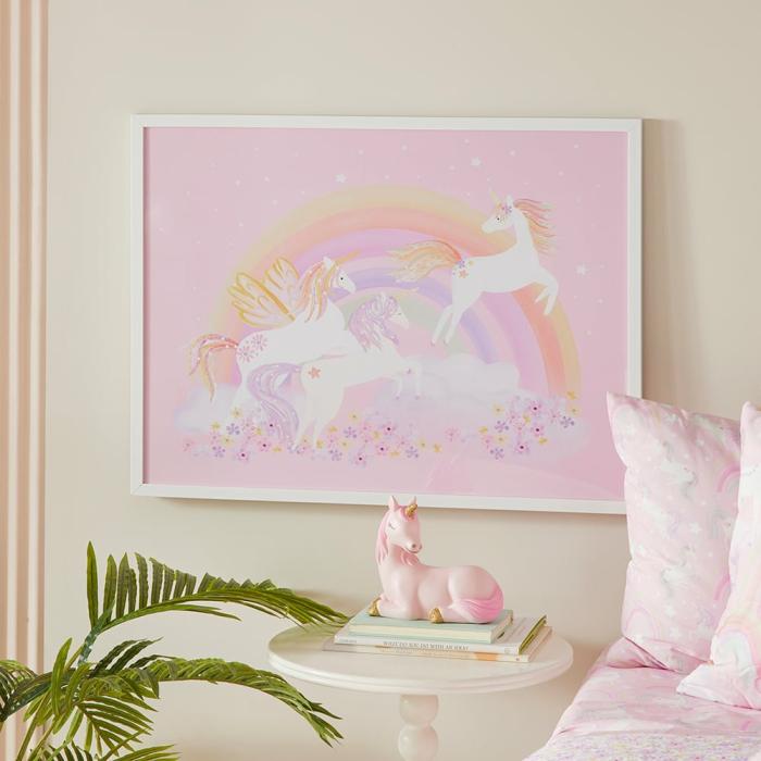 Wall Decor |  Unicorns And Rainbows Wall Art Kids Decor Wall Decor