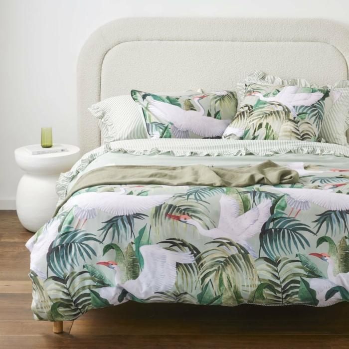 Quilt Covers |  Margot Green Quilt Cover Set + Separates Bedlinen Quilt Covers