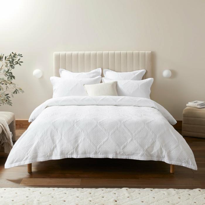 Quilt Covers |  Peyton Off White Quilted Quilt Cover Separates Bedlinen Quilt Covers