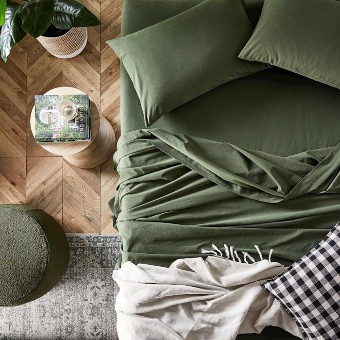 Sheets |  Stonewashed Cotton Basil Sheet Separates Bedlinen Sheets