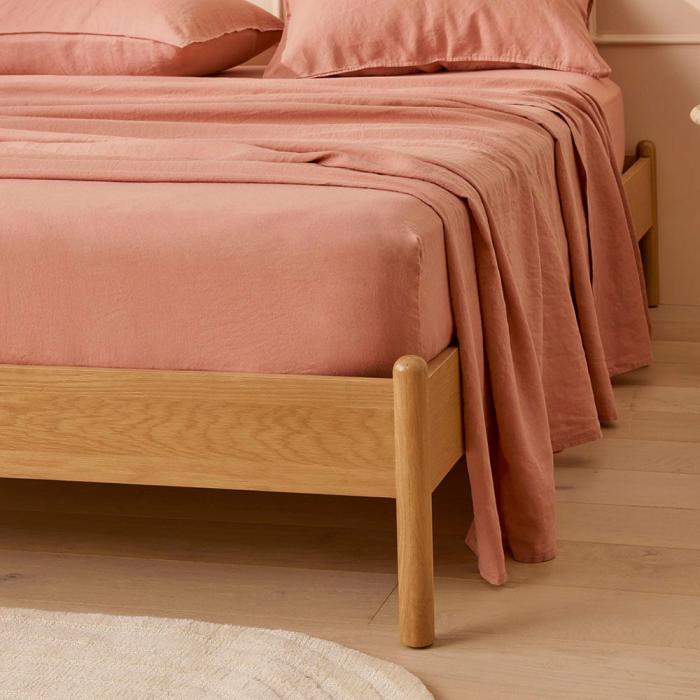 Sheets |  Vintage Washed Linen Muted Clay Sheet Set Bedlinen Sheets