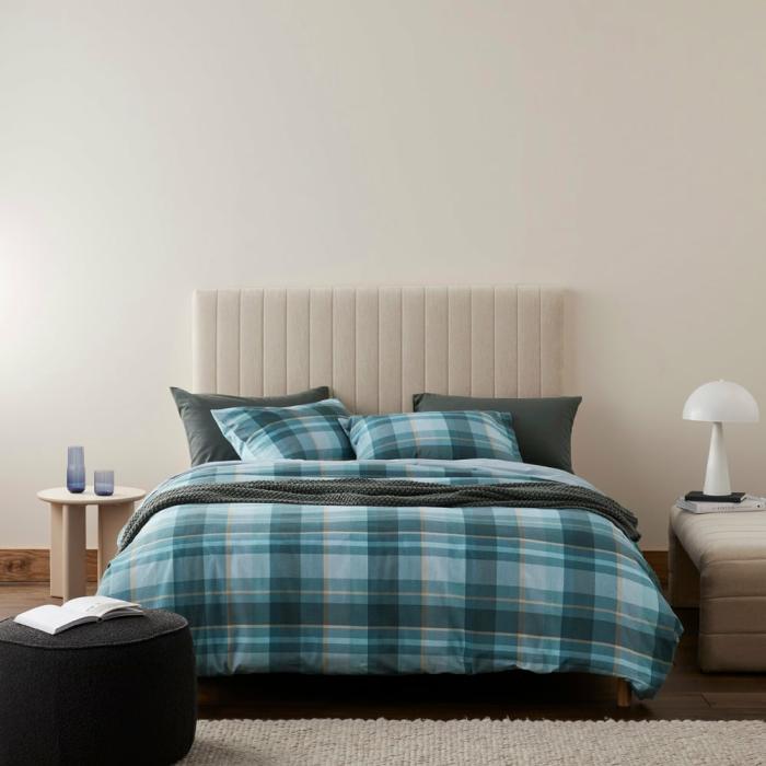 Flannelette |  Flannelette Printed Stirling Check Quilt Cover Set Bedlinen Flannelette