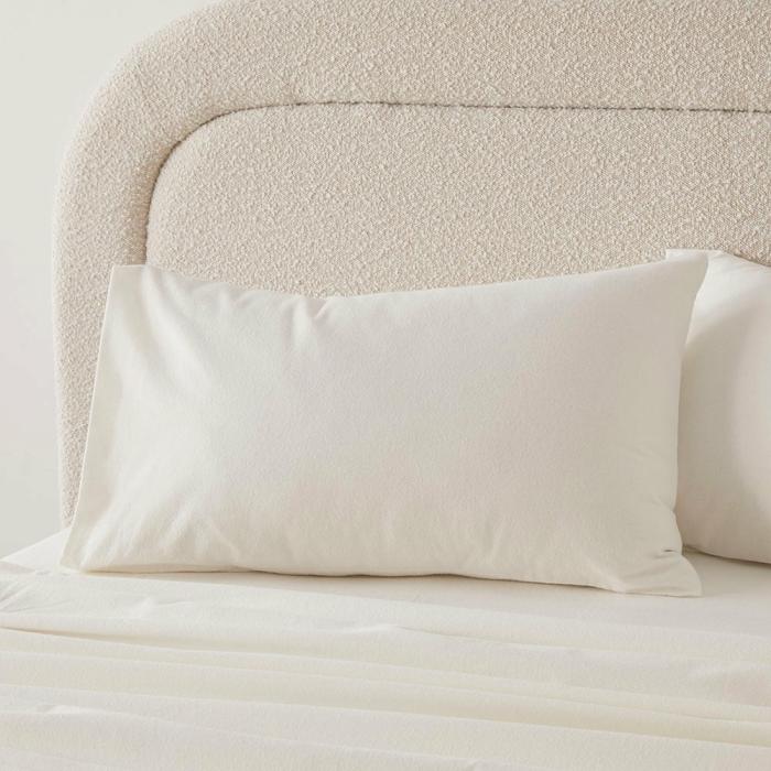 Flannelette |  Flannelette White Plain Dye Pillowcases Bedlinen Flannelette