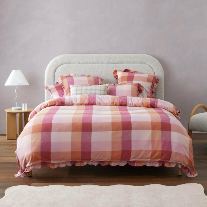 Flannelette |  Ruffle Toffee Flannelette Quilt Cover Set + Separates Bedlinen Flannelette