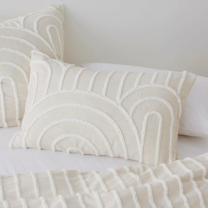 Pillowcases |  Archie Tufted Macadamia Pillowcases Bedlinen Pillowcases