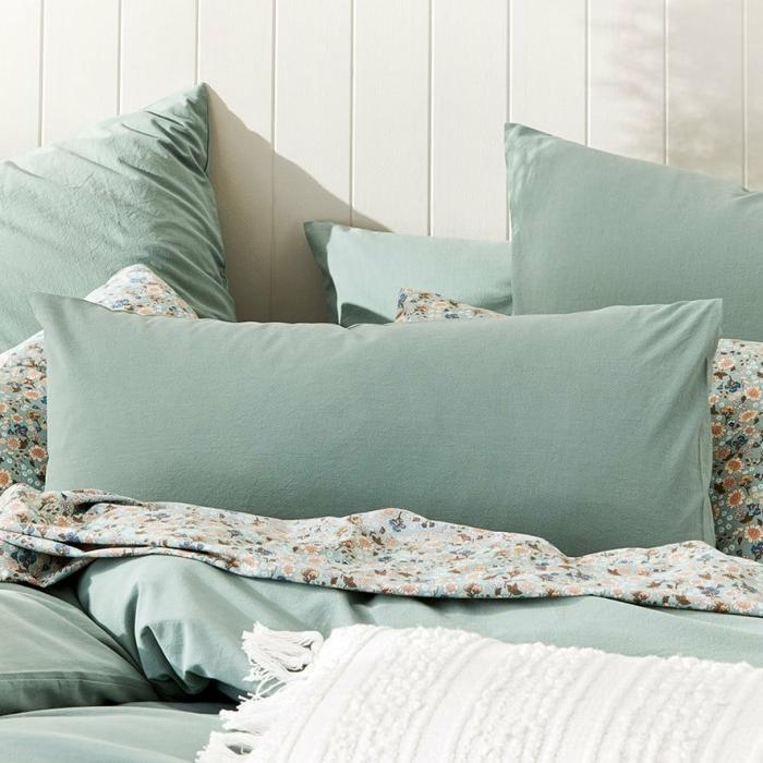 Pillowcases |  Stonewashed Cotton Gum Leaf Pillowcase Bedlinen Pillowcases