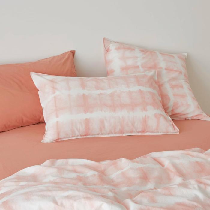 Pillowcases |  Stonewashed Cotton Peach Tie Dye Pillowcases Bedlinen Pillowcases