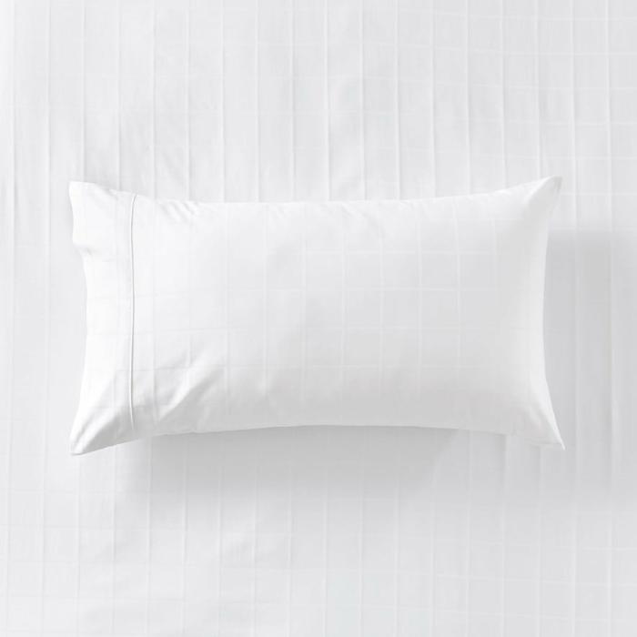 Pillowcases |  Worlds Softest Cotton White Grid Pillowcases Bedlinen Pillowcases