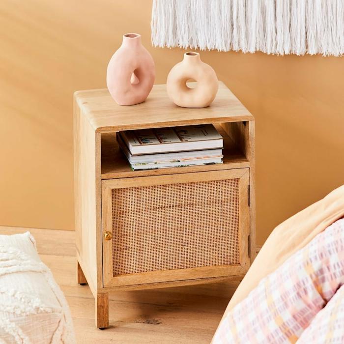 Bedside Tables |  Anjuna 1 Door Natural Bedside Table Bedroom Furniture Bedside Tables