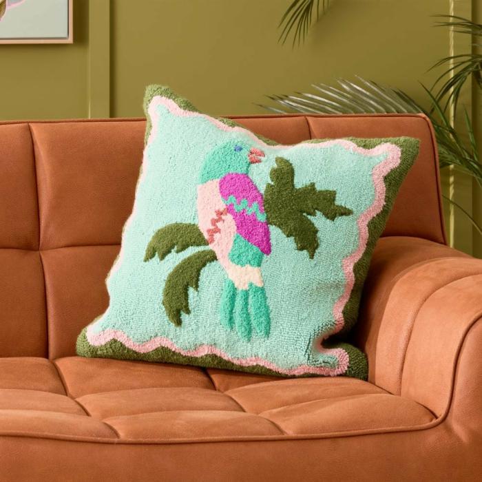 Cushions |  Tropical Bird Green Cushion Cushions Cushions